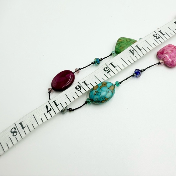 Vintage Multi Colour Venetian Glass Stone Crystal Necklace - Picture 10 of 10